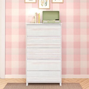 Max & Lily Dresser, 5 Storage Drawers Farmhouse Solid Wood Bedroom Dressers - 1 of 4