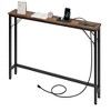 5.9" Narrow Sofa Table with Outlets, Skinny Console Table with Storage, Slim Behind Couch Table for Living Room, Entryway, Hallway, Foyer - 2 of 4