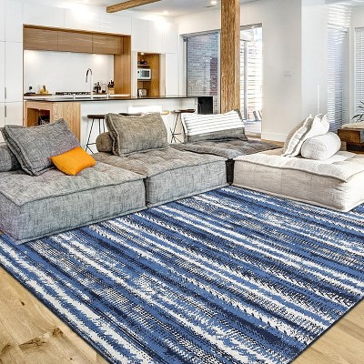 Large Area Rugs Ultra-Soft Low Pile Living Room Rug Washable Throw Rugs Vintage Printed Floor Cover Non-Slip Distressed Foldable
