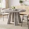 Farmhouse 47" Round Dining Table for 4-6 - Wood Kitchen Table with 4 Sturdy Legs, Perfect for Apartment & Living Room(Only Table) - 3 of 4