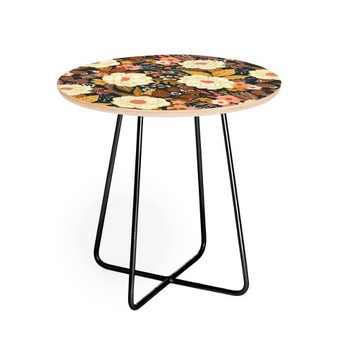 Avenie Boho Floral Autumn Side Round Table - Deny Designs - image 1 of 4