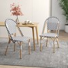 Tangkula French Bistro Chair Set of 2 w/ Hand-woven Rattan Galvanized Metal Frame Outdoor - 3 of 4