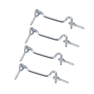 Unique Bargains Carbon Steel Cabin Eye Latch Gate Door Swivel Hook with Mounting Screws 4 Pcs - 1 of 4