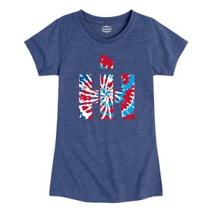 Girls' - Case IH - RWB Tie Dye IH Fitted Short Sleeve Graphic T-Shirt - 1 of 4