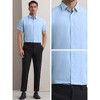 INSPIRE CHIC Men's Solid Short Sleeve Cotton Regular Fit Button Down Business Oxford Shirt - 4 of 4