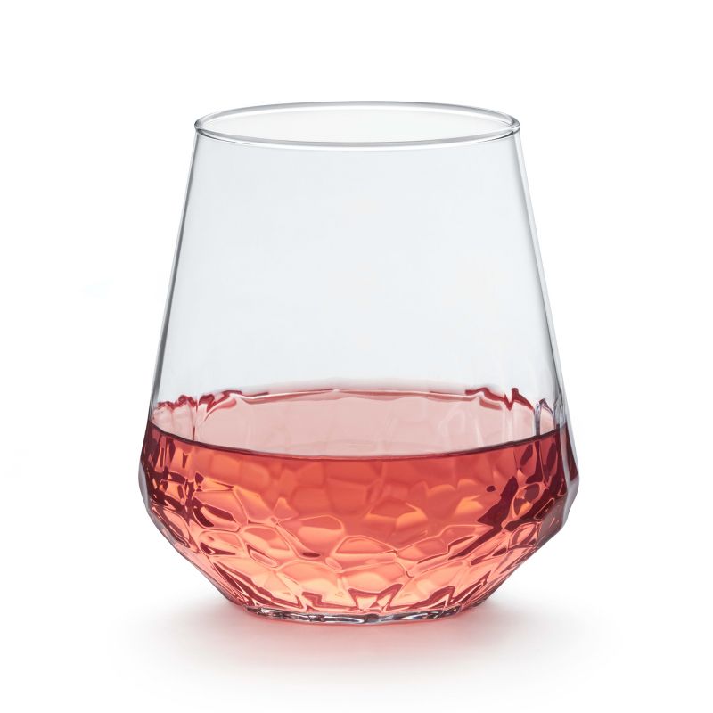 Libbey Hammered Base All-Purpose Stemless Wine Glass, 17.75-ounce, Set of 8, 1 of 10
