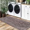 Boho Print Washable Rugs Non Slip Low Pile Vintage Floral Traditional Carpet for Living Room - 2 of 4