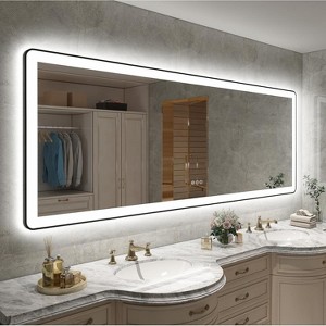 Apmir Super Bright Independent Controlled Front & Back LED Lighted Anti-Fog Aluminum Alloy Framed Tempered Glass Bathroom Mirror with  3-Year Warranty - 1 of 4