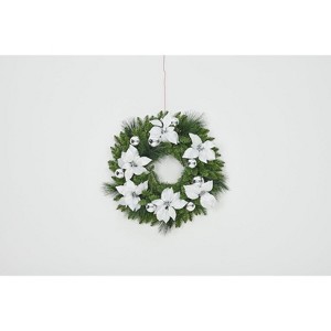 Acekool Frosted Holiday Decor Set with Wreath, Garlands, and Swags, Pinecone and Berry Accents, Indoor Outdoor Decoration - 1 of 1