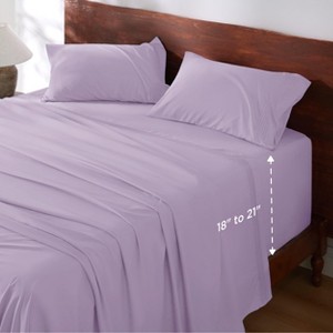 Deep Pocket Sheets Set - Fits Mattresses Up to 21 Inches Thick - 4 Piece GentleSoft™ Bed Sheets, Moisture Wicking, Soft & Cooling Bedsheet & Pillowcas - 1 of 4