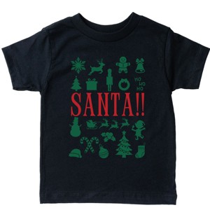 Santa Christmas Icons - Youth Short Sleeve Graphic T-Shirt and Toddler Short Sleeve Graphic T-Shirt - 1 of 4