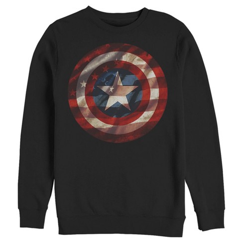 Men's Marvel Captain America Avengers Shield Flag Sweatshirt : Target