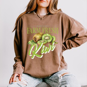 Simply Sage Market Farm Fresh Kiwi Watercolor Lightweight Garment Dyed Sweatshirt - 1 of 4