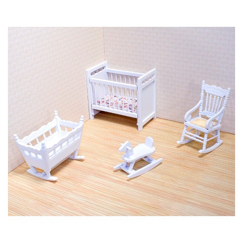 Melissa Doug Classic Wooden Dollhouse Nursery Furniture 4pc