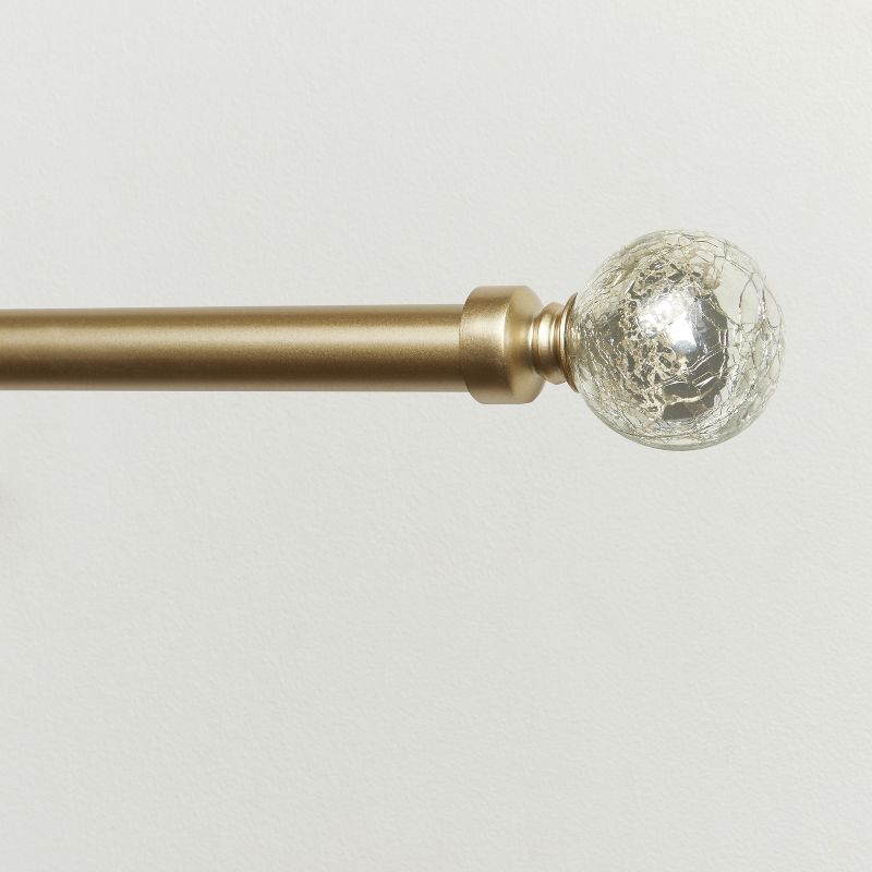 Exclusive Home Silver Aged Sphere 1" Curtain Rod and Coordinating Finial Set, 3 of 4