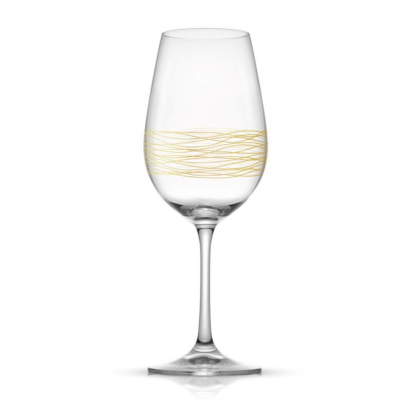 JoyJolt Golden Royale Crystal Red Wine Glasses - 17 oz - Set of 2 European Crystal Wine Glasses, 3 of 7