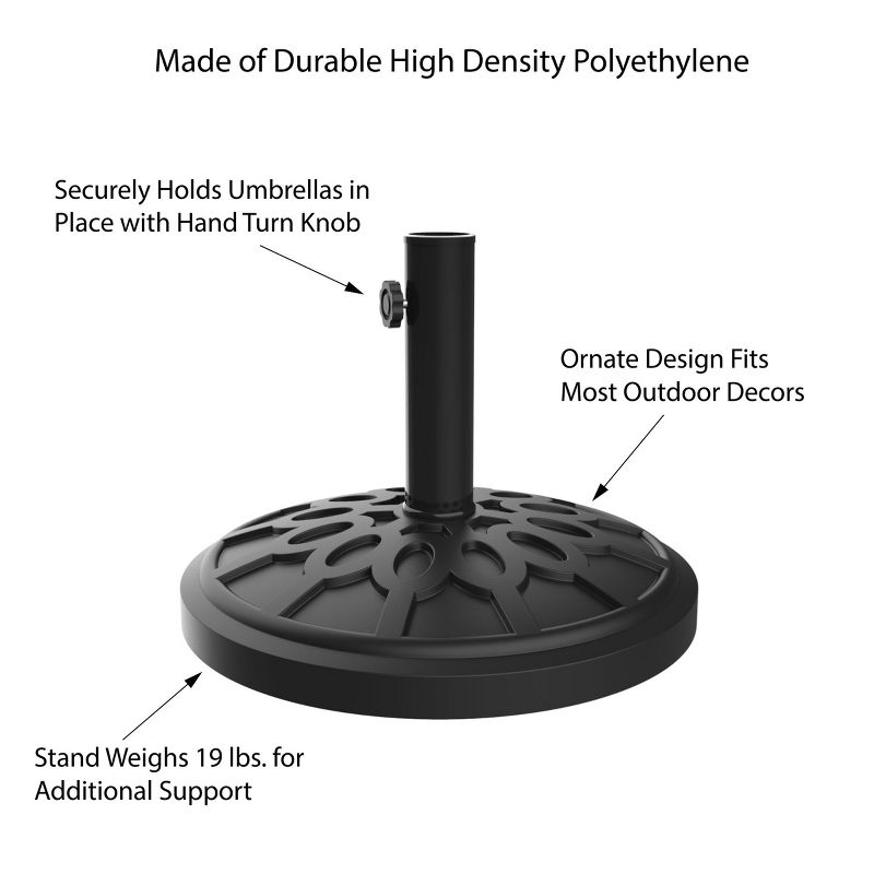 Nature Spring Patio Umbrella Stand and Base - Black, 3 of 5