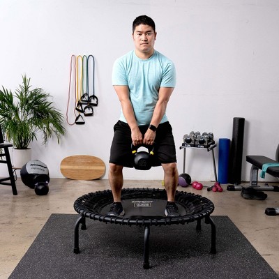 Black Round Heavy Duty Fitness Trampoline with Enclosure