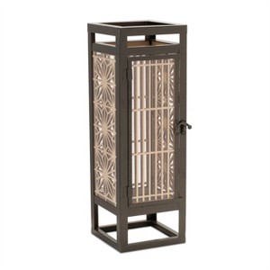 Candle Holder 5"SQ x 15"H Iron/Wood - 1 of 1