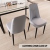 Okak Modern PU Leather Dining Chairs Set of 2, Thick Soft Cushioned & Black Metal Legs, Kitchen & Dining Room Side Chairs - 3 of 4