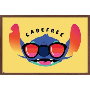 Trends International Disney Lilo and Stitch - Carefree Framed Wall Poster Prints - 1 of 4