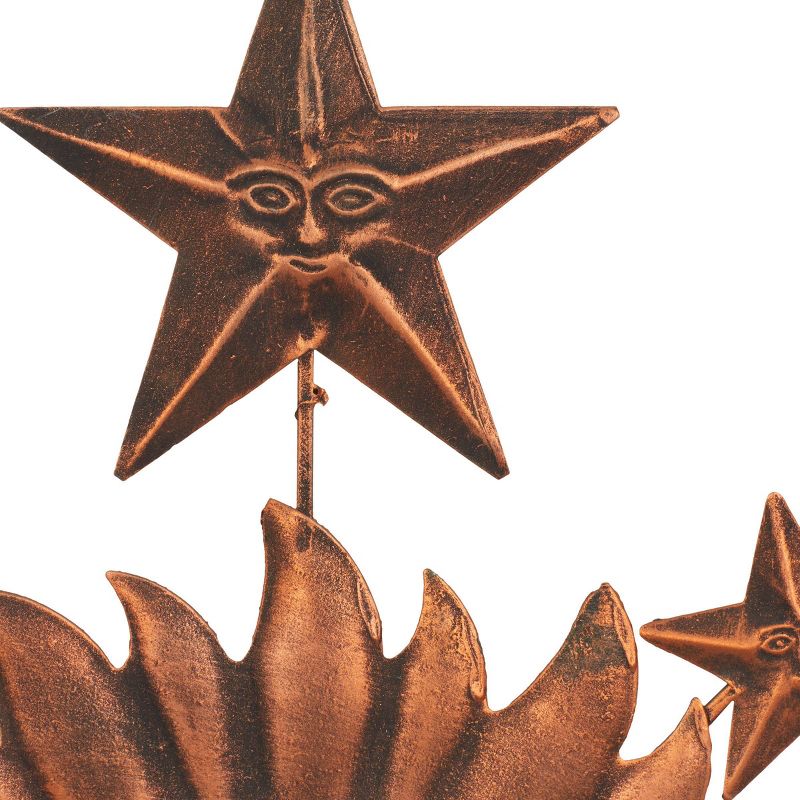 Metal Sun and Moon Indoor Outdoor Wall Decor with Stars Bronze - Olivia &#38; May, 4 of 9