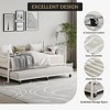 Twin Daybed with Trundle, Metal Trundle Bed, Sofa Bed Frame, Heavy Duty Metal Slats, for Living Room, Bedroom, Guest Room, Space Saving - 4 of 4