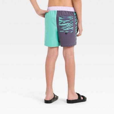 Art Class Boys' Swim Trunks with Built in Boxers - art class™ Green Colorblock L — фото 2