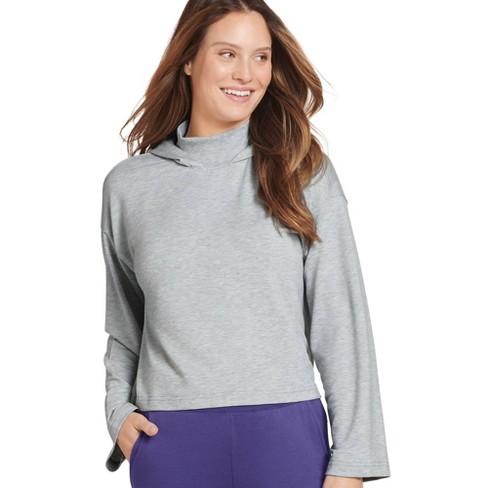 Jockey Women s French Terry Hoodie 3xl Light Grey Heather Target