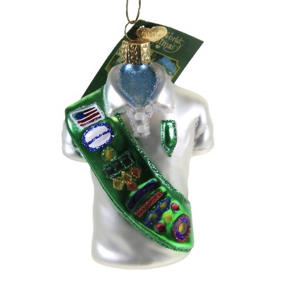 Old World Christmas 3.75" Girl Scout Uniform Cookies Badges Ornament  -  Tree Ornaments