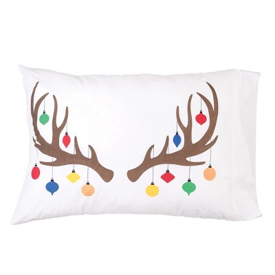 C&F Home 20" x 30" Reindeer Ornament Christmas Holiday Pillowcase