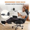 CAVINAS Ergonomic Desk Chair with Retractable Footrest, High Back Executive Office Chair, Adjustable PU Leather Computer Chair with Swivel Wheels - 3 of 4
