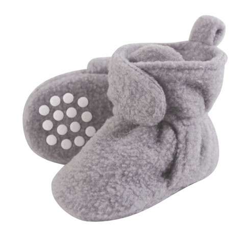 Luvable Friends Baby And Toddler Cozy Fleece Booties, Heather Gray, 0-6 ...