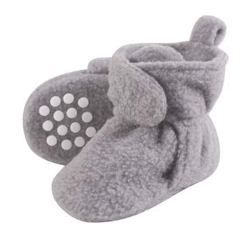 Luvable Friends Baby and Toddler Cozy Fleece Booties, Heather Gray