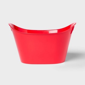 6.5"x11" Oval Polypropylene Decorative Snack Bucket Red - Sun Squad™ - 1 of 3