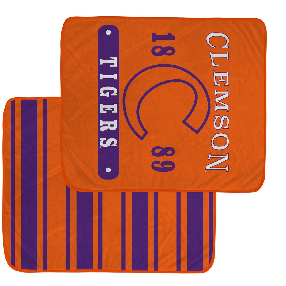 Photos - Duvet NCAA Clemson Tigers Varsity Plaque Double Sided Royal Plush Blanket