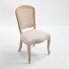 French Country Dining Chairs Set of 2 – Upholstered with Natural Rattan Fan-Shaped Back, Carved Details, and Wire Drawing Finish-- Frevyn - 3 of 4