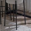30" Tall, Round High Bar Stools, Set of 2 - Contemporary upholstered dining stools for kitchens,Black+Golden - 2 of 4