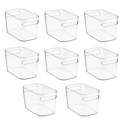 mDesign Plastic Kids Toy Box Storage Organizer Tote Bin, 10" Long, 8 Pack, Clear