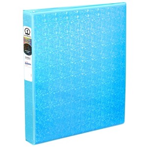 Avery Luxe Collection Durable Holographic 3 Ring Binder, Customizable View Cover, 1 Inch Round Rings, 1 Holographic Aqua Binder (03224) - 1 of 4