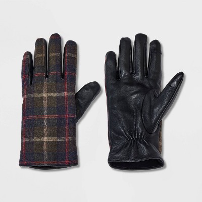 Men's Plaid Touch Dress Gloves with Sherpa Lined - Goodfellow & Co™ Brown