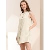 INSPIRE CHIC Women's Button Up Sleeveless Crew Neck Shirtdress - 4 of 4