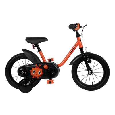 Decathlon Robot 500, Bike with Training Wheels, 14'' 3'1 inch to 3'7 inch, Orange