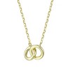 Guili 14K Gold Plated Necklace with Two Intertwined Rings and Cubic Zirconia, creating a sophisticated and elegant design for any occasion. - 3 of 3