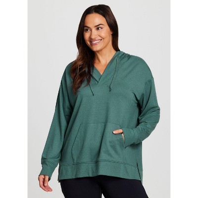 RBX Active Women's Ultra Lightweight French Terry V-Neck Hoodie Tunic Sweatshirt with Pocket