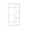 White wooden frame open backboard 6-tier bookshelf Industrial style bookshelf - 3 of 4