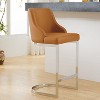 Bekrvio Bar Stools, 26” Counter Height with Back - Upholstered PU Leather/Velvet  Steel U-Shaped Base for Kitchen Counter Island - 2 of 4