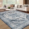 Machine Washable Vintage Area Rug Distressed Soft Indoor Carpet, Stain-Resistant Non-Slip Low Pile Rug for Bedroom, Dining, Office - 2 of 4