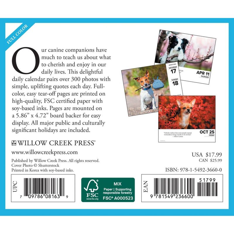 Willow Creek Press 2024 Daily Desk Calendar 5.2&#34;x6.2&#34; What Dogs Teach Us, 2 of 6