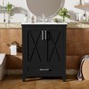 KWPZQEB Farmhouse Bathroom Vanity with Ceramic Sink, Freestanding Vanity with Divided Drawer, Floor Storage Cupboard with Dual Storage Shelves - 3 of 4